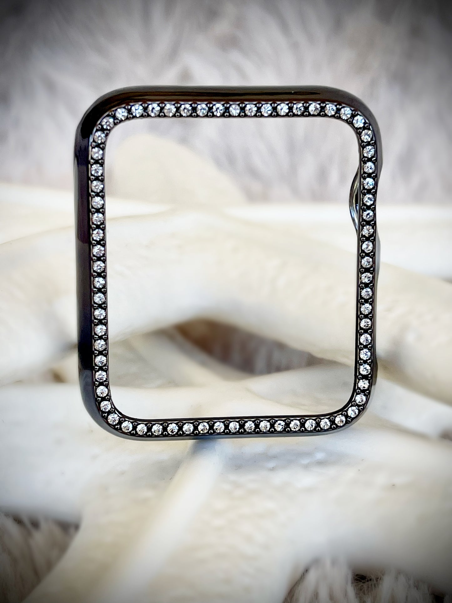 Cacha Watch Cover - Black Rhinestone