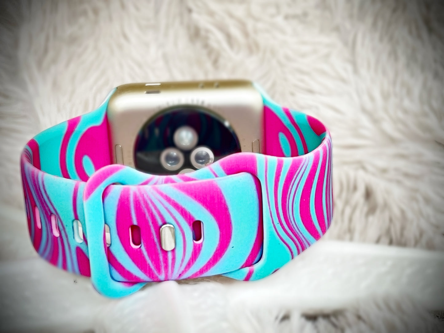Cacha Silicone Design Band - Psychedelic Blue/Pink