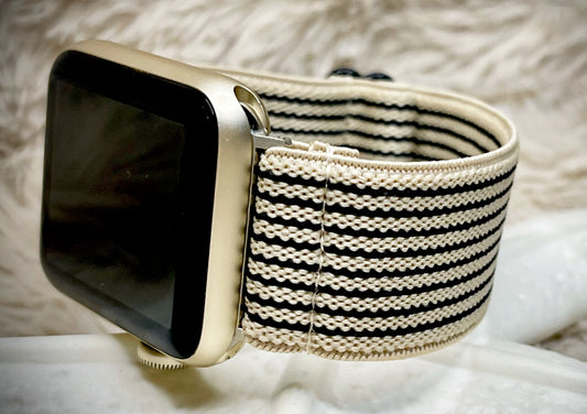 Cacha Nylon Loop Band - Tan/Black Stripe