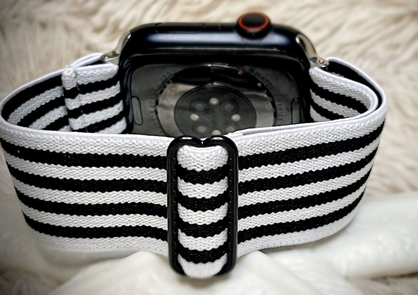 Cacha Nylon Loop Band - Black/White Stripe