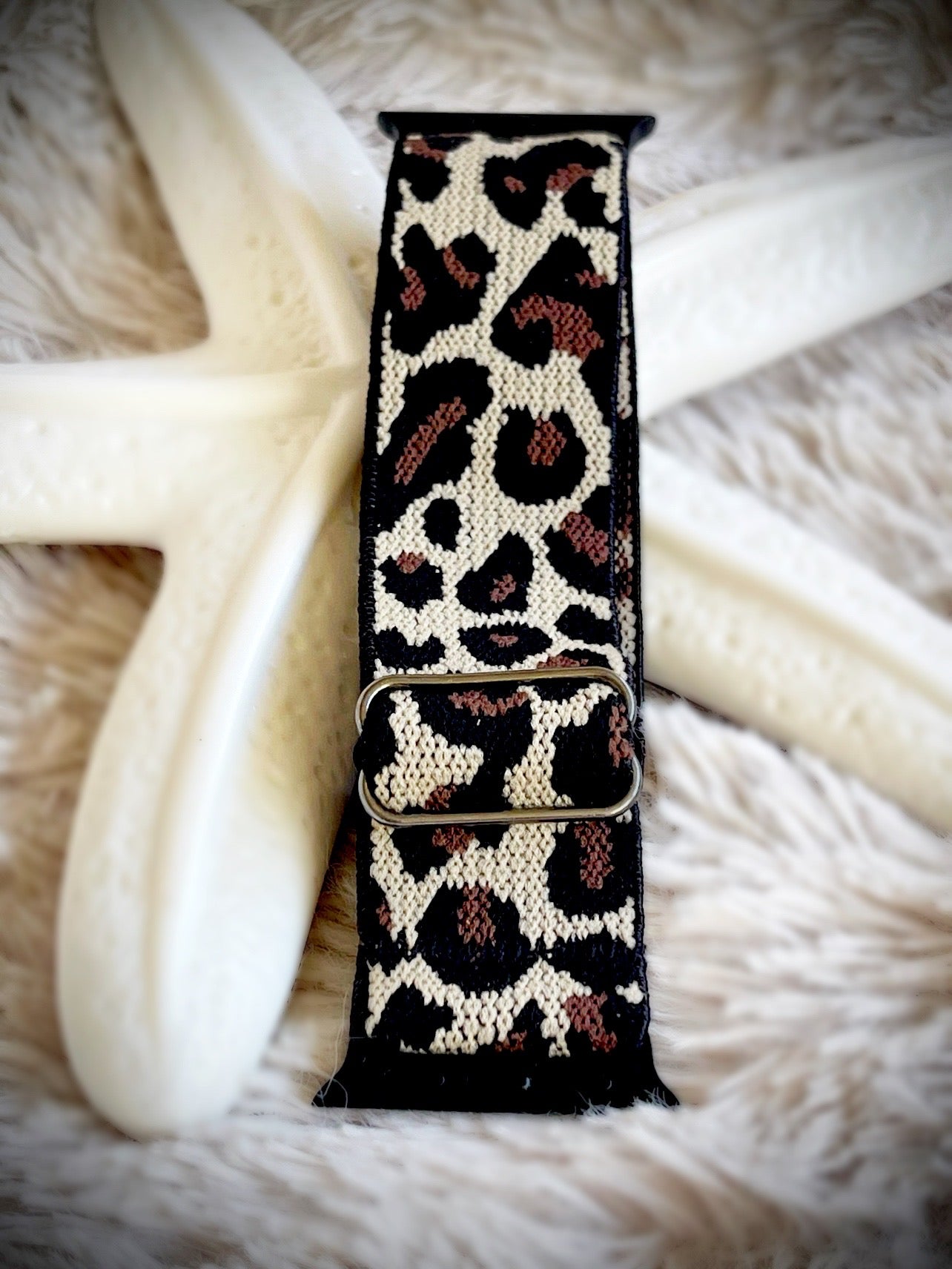 Cacha Nylon Loop Band - Leopard Tan/Black