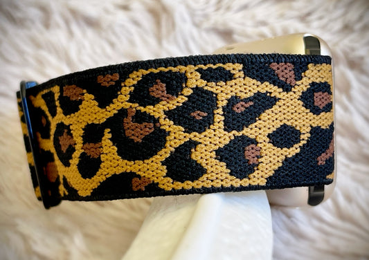 Cacha Nylon Loop Band - Leopard Brown/Black