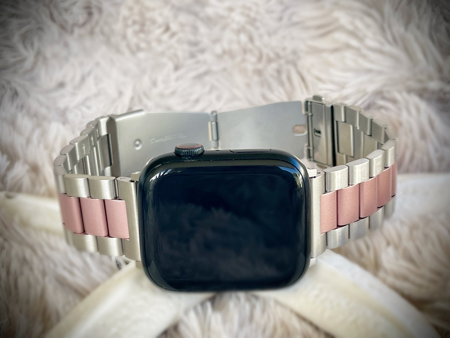 Cacha Link - Two tone Silver/Rose Pink