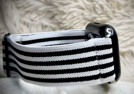 Cacha Nylon Loop Band - Black/White Stripe