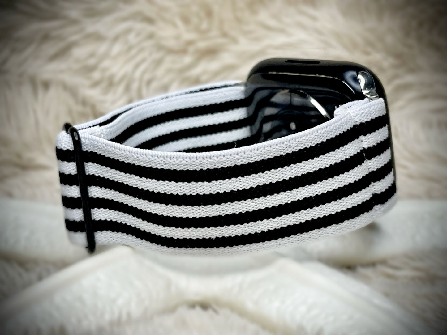 Cacha Nylon Loop Band - Black/White Stripe