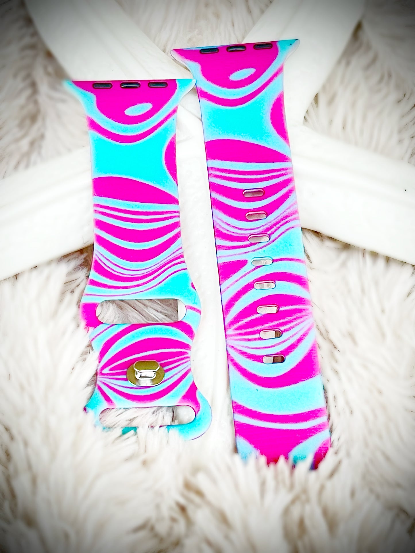 Cacha Silicone Design Band - Psychedelic Blue/Pink