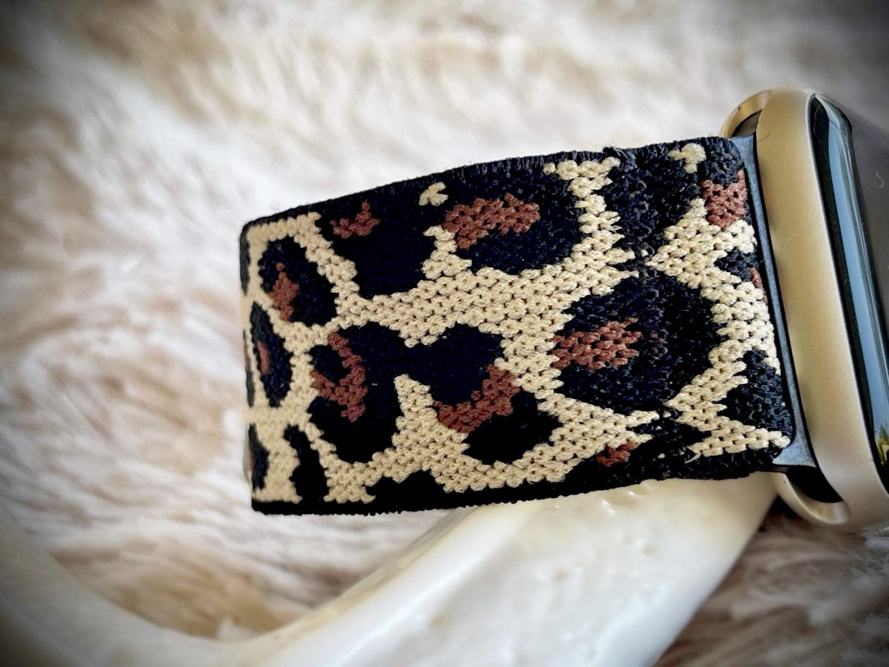 Cacha Nylon Loop Band - Leopard Tan/Black