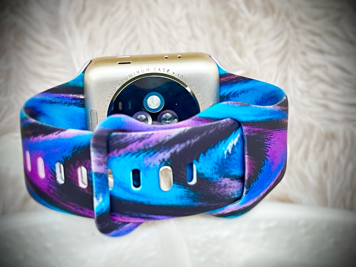 Cacha Silicone Design Band - Blue/Purple Splash