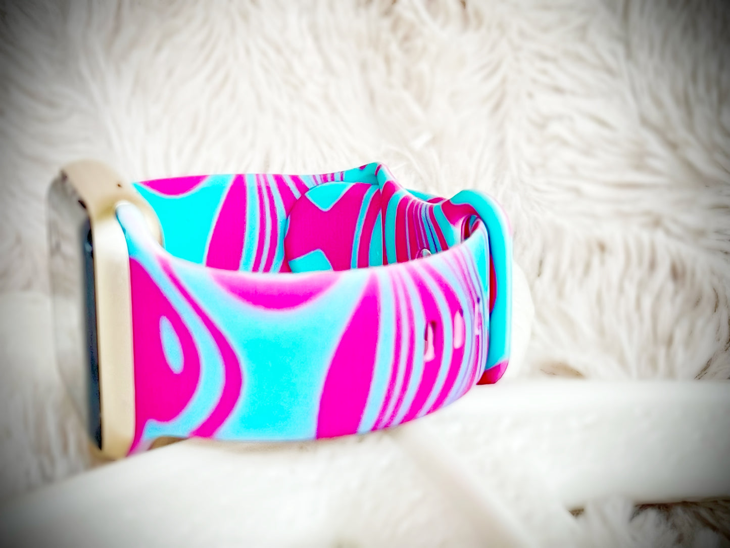 Cacha Silicone Design Band - Psychedelic Blue/Pink