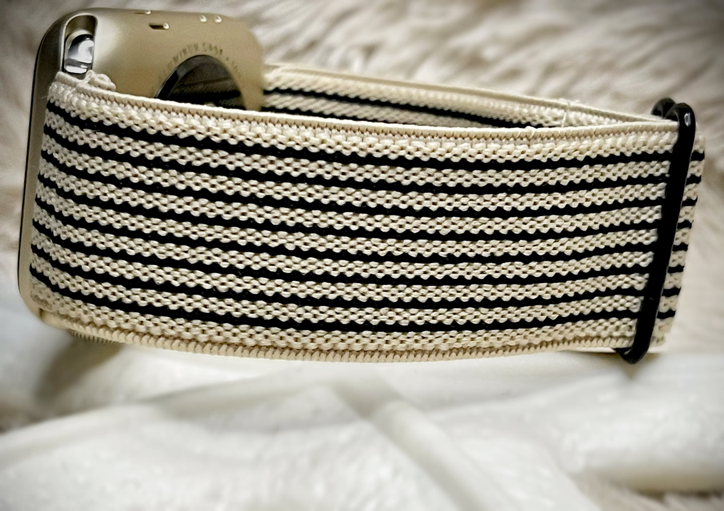 Cacha Nylon Loop Band - Tan/Black Stripe
