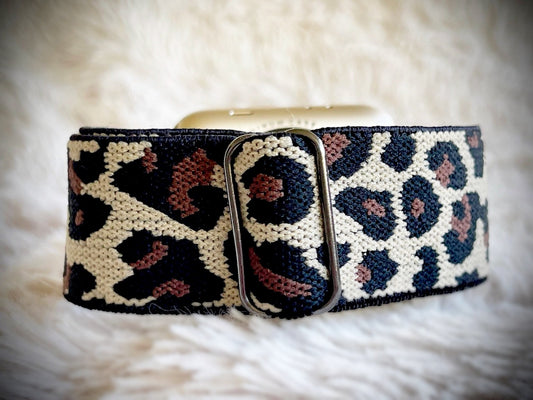 Cacha Nylon Loop Band - Leopard Tan/Black