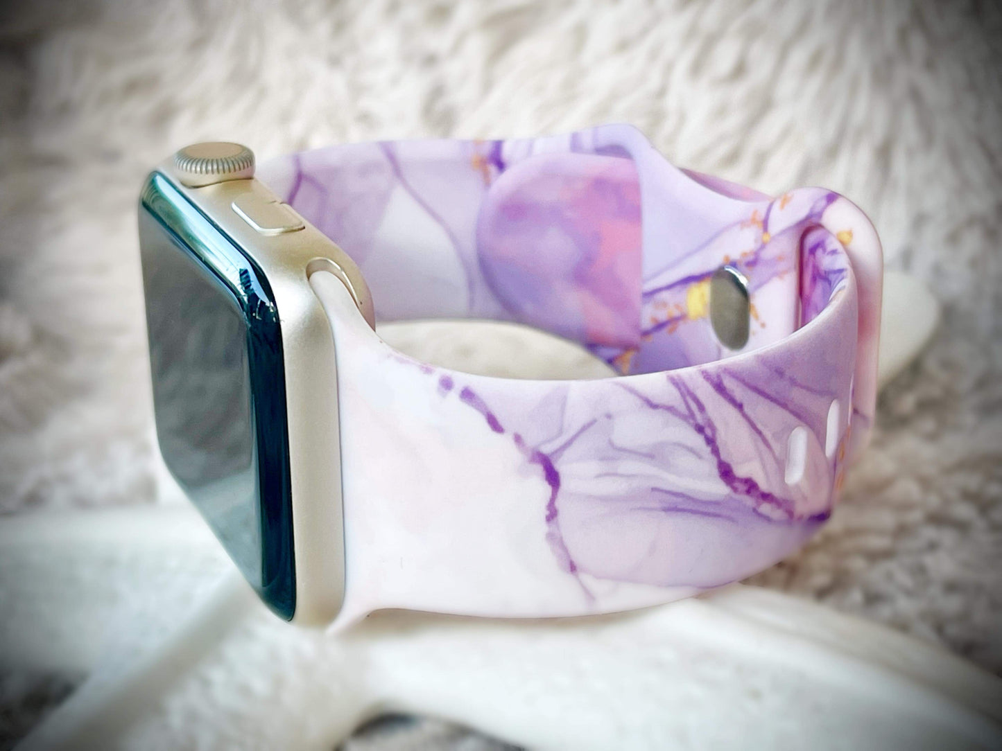 Cacha Silicone Design Band - Purple Marble