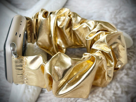 Cacha Scrunchie Band - Metalic Gold