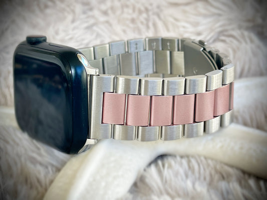 Cacha Link - Two tone Silver/Rose Pink