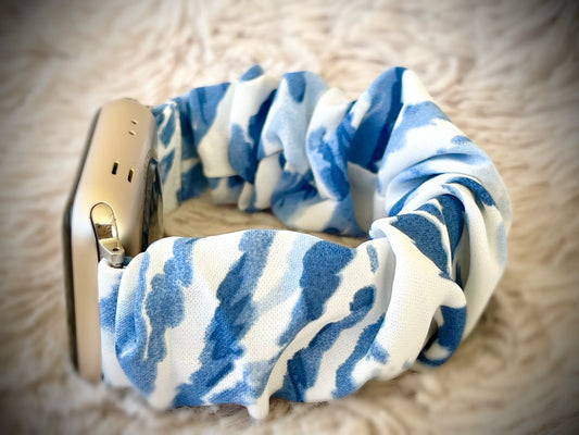 Cacha Scrunchie Band - Tie-Dye Blue/White