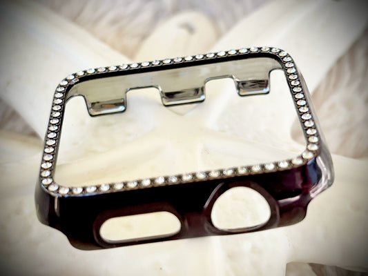Cacha Watch Cover - Black Rhinestone