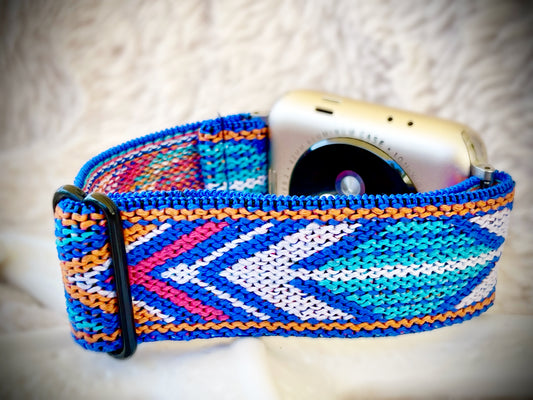 Cacha Nylon Loop Band - Blue Aztec